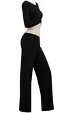 Black Soft Touch Knot Crop Top & Pleated Palazzo Trouser Set
