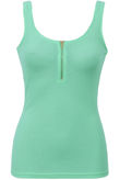 Mint Zip Detail Ribbed Vest