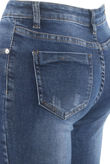Denim Blue Frayed Flare Jeans