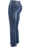 Denim Blue Frayed Flare Jeans
