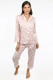 Pink Print Silk Pyjama Set