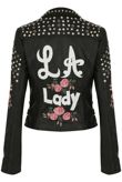 LA Lady Studs & Embroidered Biker Jacket