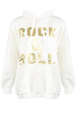 White Rock & Roll Foil Print Hoodie