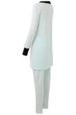 Blue Lightweight Tie Neck Tunic & Trouser Set