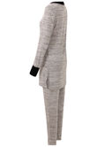 Grey Lightweight Tie Neck Tunic & Trouser Set