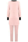 Pink Lightweight Tie Neck Tunic & Trouser Set