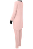 Pink Lightweight Tie Neck Tunic & Trouser Set