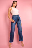 Paperbag Wide Leg Jeans In Indigo