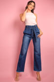 Paperbag Wide Leg Jeans In Indigo