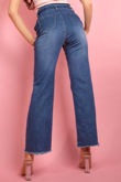 Paperbag Wide Leg Jeans In Indigo