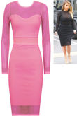 Neon Pink Celebrity Crochet Bodycon Dress
