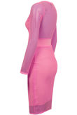 Neon Pink Celebrity Crochet Bodycon Dress