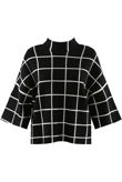 Black Over Sized Check Print Jumper