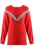 Red Fins Trim Sweaters