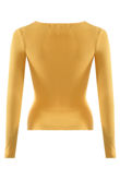 Yellow Ribbed Bandage Tops