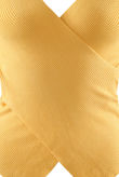 Yellow Ribbed Bandage Tops