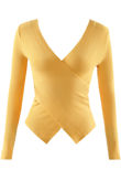 Yellow Ribbed Bandage Tops