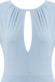 Sky Blue Key Hole Ribbed Bodysuit