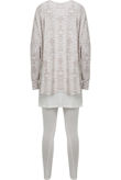 Beige Reptile Printed Pullover & Leggings Set