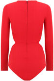 Red Cut Out Stretch Bodysuit