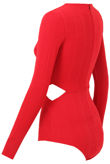 Red Cut Out Stretch Bodysuit