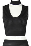 Black Choker Neck Front Cut Out Tops & Skirt Set