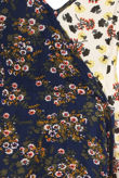 Navy Floral Two Tone Wrap Cami Dress