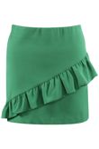  Green Frill Trim Skirt