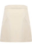 PU A-line Mini Skirt With Button Detail beige