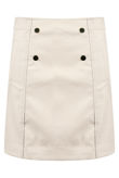 PU A-line Mini Skirt With Button Detail beige