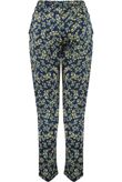 Navy Floral Print Tie Up Trousers