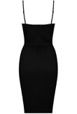 Black Crinkle Cross Over Bodycon Dress