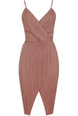 Rose Crinkle Cross Over Bodycon Dress