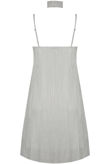 White Pleated Glitter Swing Dress with Matching Choker