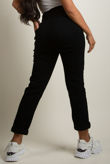 Black Stretch Fit Paperbag Jeans