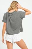 Dark Grey Tee & Short Pyjama Set