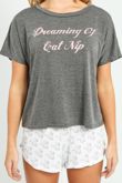 Dark Grey Tee & Short Pyjama Set