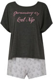 Dark Grey Tee & Short Pyjama Set