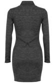 Navy and Grey Choker Neck Long Sleeves Bodycon Dress