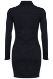 Navy and Grey Choker Neck Long Sleeves Bodycon Dress