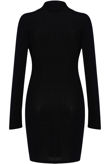 Navy Lurex Choker Neck Bodycon Dress