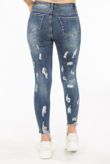 Denim Blue Frayed Ripped Skinny Jeans
