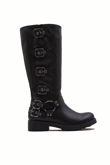 Buckle Down Relaxed Biker Boot In Black