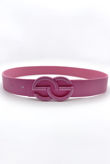 Fuchsia Interlocking G Belt Golden Buckle