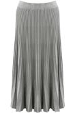 Grey Ribbed Pleated Maxi Skirt 