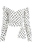 White Polka Dot Sweetheart Blouse