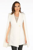 Cream Tailored Long line Cape Blazer