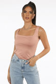 Rose Square Neck Crop Tops
