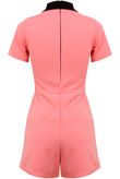 Coral Peter Pan Collar Back Zip Up Playsuit