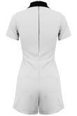 Cream Peter Pan Collar Back Zip Up Playsuit